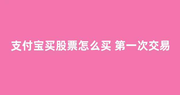 支付宝买股票怎么买 第一次交易(支付宝我怎么买股票)_https://www.wanyuyiyao.com_深交所_第1张